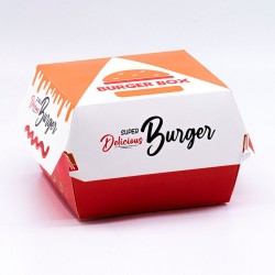 Cutie burger mediu carton color, 100 buc/set, 6 set/bax